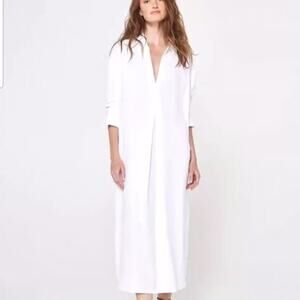 ONA "Tropez II" white oversized shirt dress sz M / L
